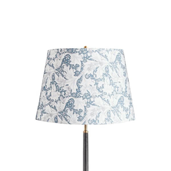 16 inch straight empire shade in slate blue wallflower printed cotton by Morris & Co