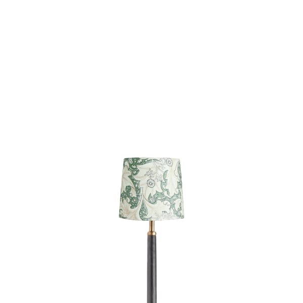 5.5 inches tall tapered shade in thyme wallflower printed cotton by Morris & co.
