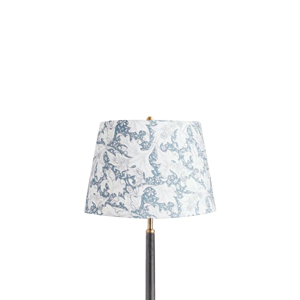 12 inch straight empire shade in slate blue wallflower printed cotton by Morris & Co