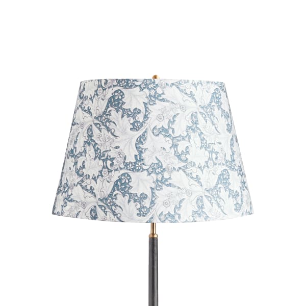 18 inch straight empire shade in slate blue wallflower printed cotton by Morris & Co