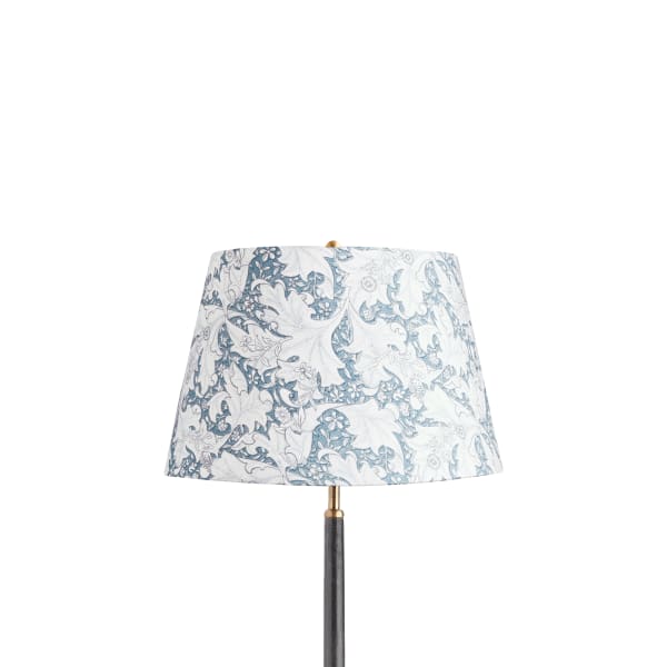 14 inch straight empire shade in slate blue wallflower printed cotton by Morris & Co
