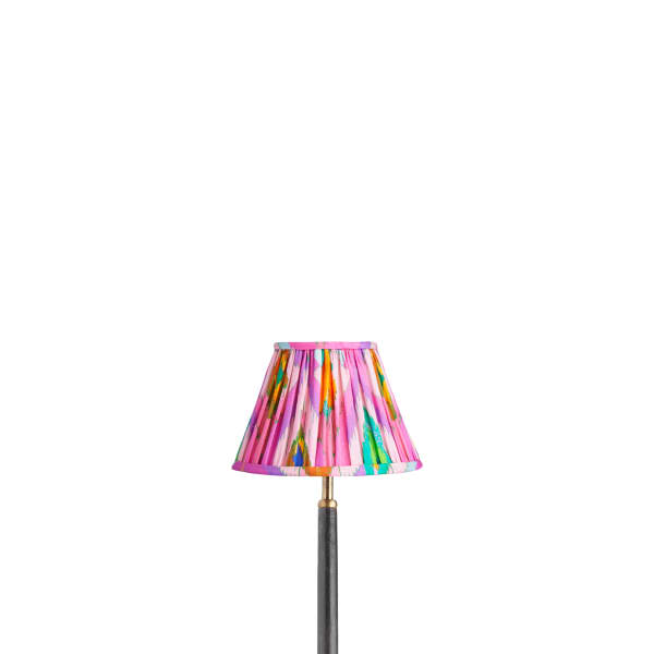 8 inch empire shade for cordless lamps in pink mala ikat by Matthew Williamson