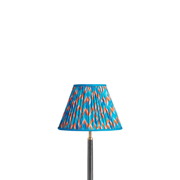 10 inch empire shade for cordless lamps in blue herringbone by Matthew Williamson