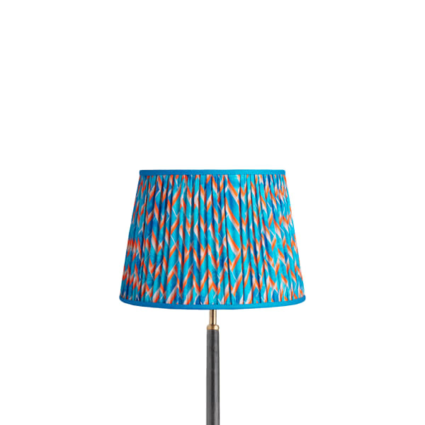 12 inch straight empire reversible gimbal shade in blue herringbone by Matthew Williamson