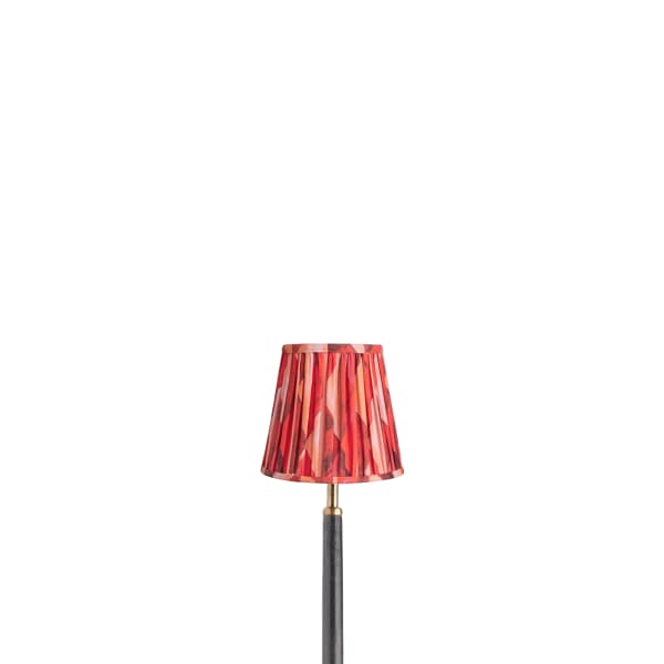 5.5 inch tall tapered shade for cordless lamps in red harlequin by Matthew Williamson