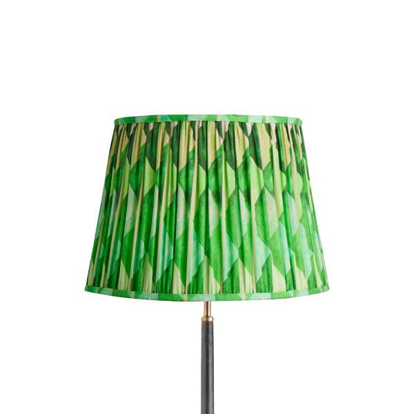16 inch straight empire reversible gimbal shade in green harlequin by Matthew Williamson
