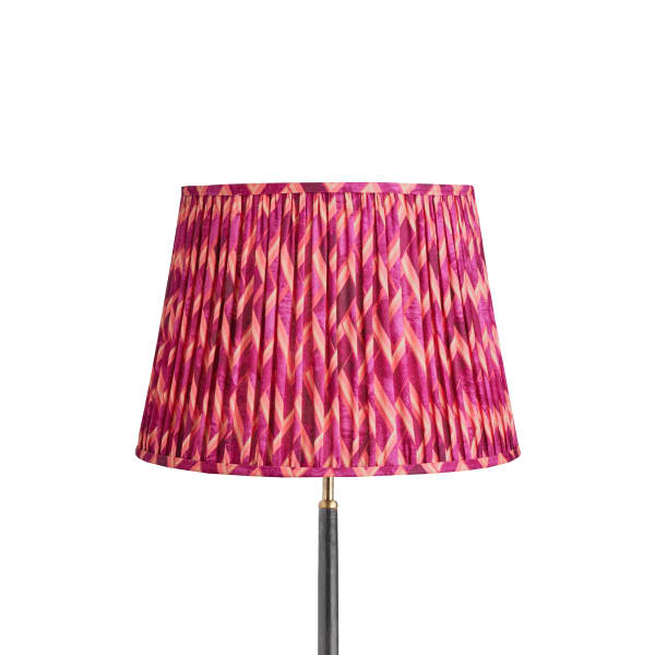 16 inch straight empire reversible gimbal shade in pink herringbone by Matthew Williamson