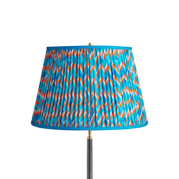 18 inch straight empire shade in blue herringbone by Matthew Williamson