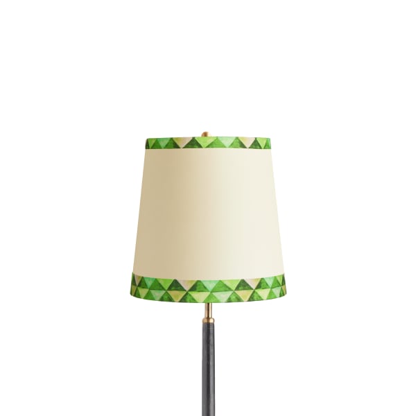 10 inch tall tapered shade in green card harlequin by Matthew Williamson