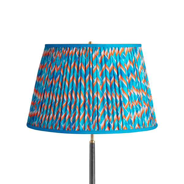 20 inch straight empire shade in blue herringbone by Matthew Williamson
