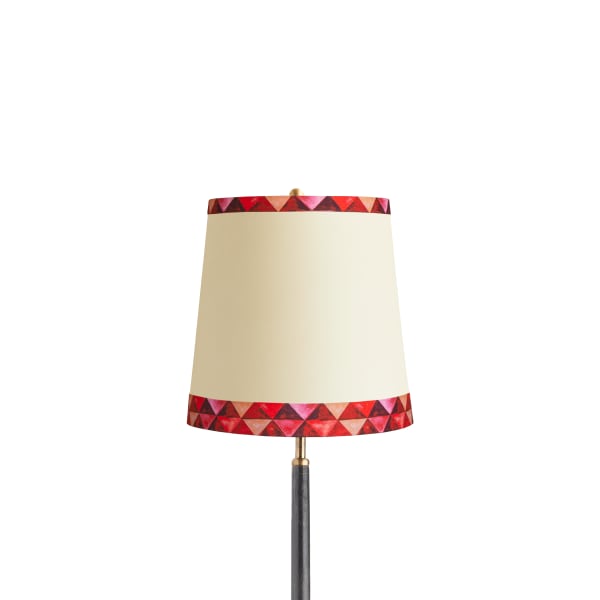 10 inch tall tapered shade in red card harlequin by Matthew Williamson