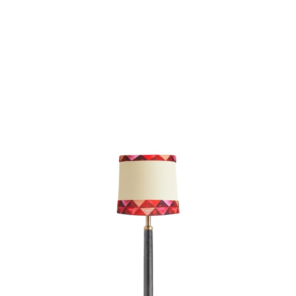 5.5 inch tall tapered clip on shade in red card harlequin by Matthew Williamson