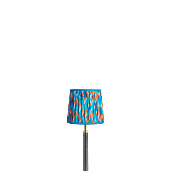 5.5 inch tall tapered clip on shade in blue herringbone by Matthew Williamson