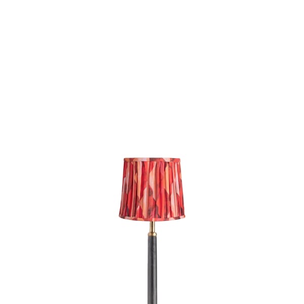 5.5 inch tall tapered clip on shade in red harlequin by Matthew Williamson