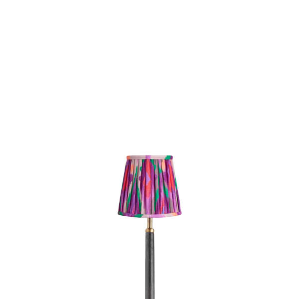 5.5 inch tall tapered clip on shade in magenta mala ikat by Matthew Williamson