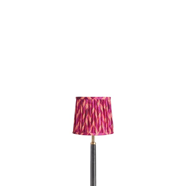 5.5 inch tall tapered clip on shade in pink herringbone by Matthew Williamson