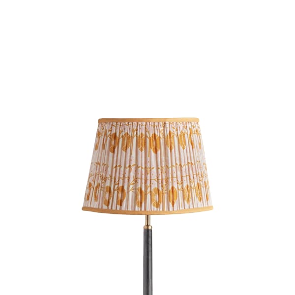 12 inch straight empire reversible gimbal shade in pink 'Poppies' by Ellen Merchant