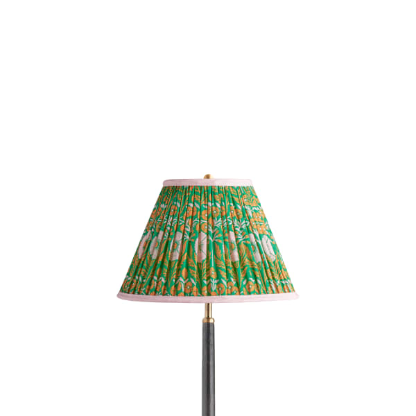 12 inch empire printed cotton shade in Ellen Merchant's Green Poppies