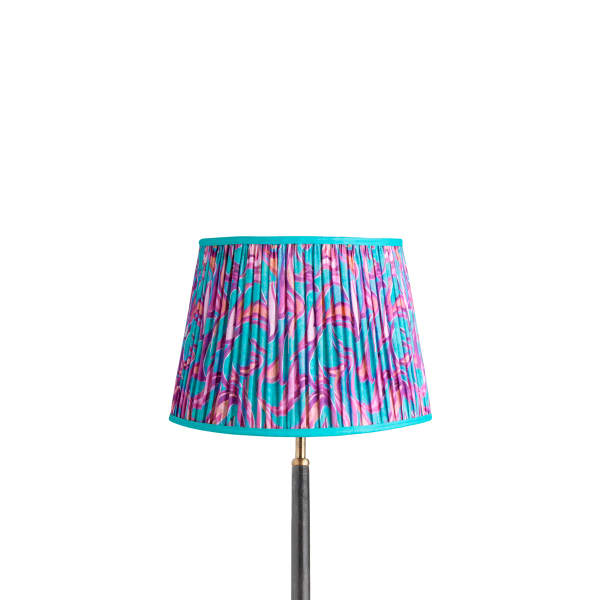 12 inch straight empire reversible gimbal shade in turquoise Disco Zebra by Matthew Williamson