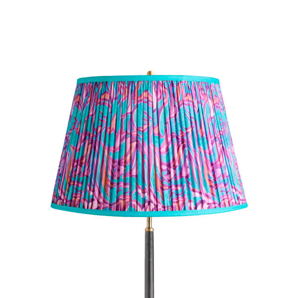 18 inch straight empire shade in turquoise Disco Zebra by Matthew Williamson