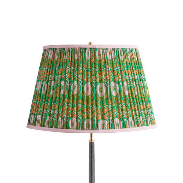 20 inch straight empire printed cotton shade in Ellen Merchant's Green Poppies