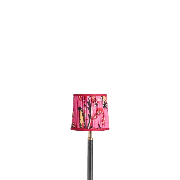 5.5 inch tall tapered clip on shade in pink Paisley by Matthew Williamson