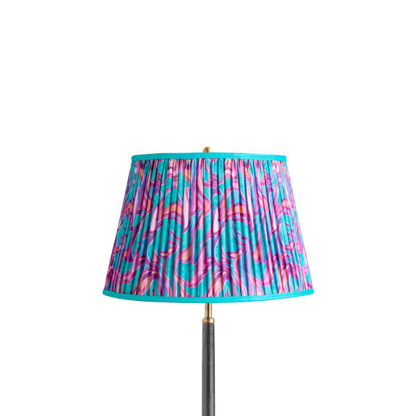 14 inch straight empire shade in turquoise Disco Zebra by Matthew Williamson