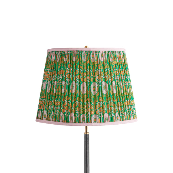 16 inch straight empire printed cotton shade in Ellen Merchant's Green Poppies