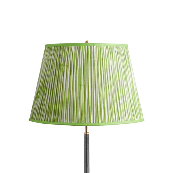 18 inch straight empire printed cotton shade in classic green chalk stripes