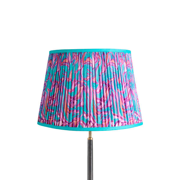 16 inch straight empire reversible gimbal shade in turquoise Disco Zebra by Matthew Williamson