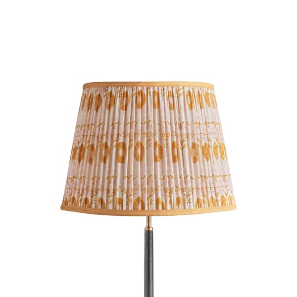 16 inch straight empire reversible gimbal shade in pink 'Poppies' by Ellen Merchant