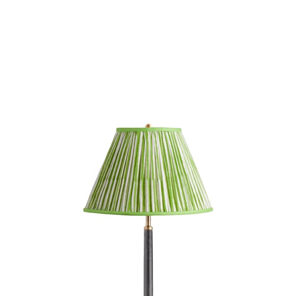 12 inch empire printed cotton shade in classic green chalk stripes