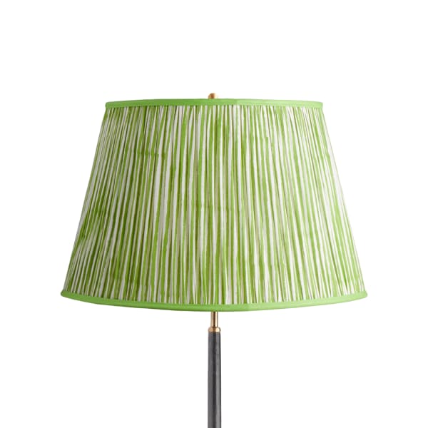 20 inch straight empire printed cotton shade in classic green chalk stripes