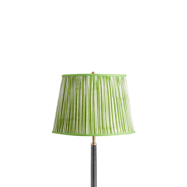 12 inch straight empire printed cotton shade in classic green chalk stripes