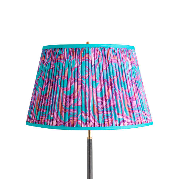 20 inch straight empire shade in turquoise Disco Zebra by Matthew Williamson