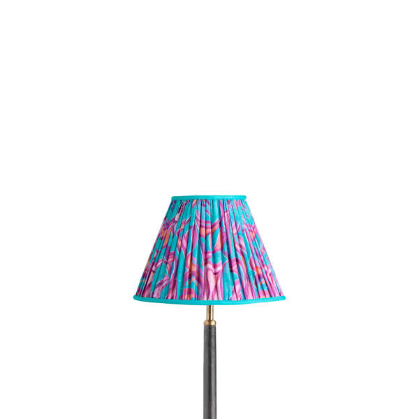 10 inch empire shade for cordless lamps in turquoise Disco Zebra by Matthew Williamson