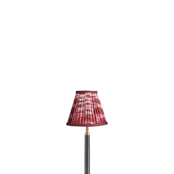 6 inch empire clip on shade in Crimson tie dyed cotton