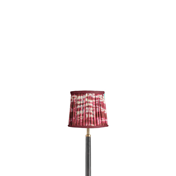 5.5 inch tall tapered clip on shade in Crimson tie dyed cotton