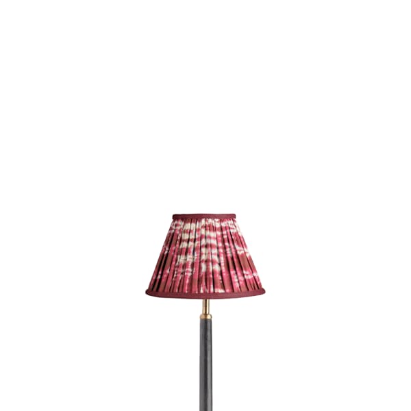 8 inch empire clip on shade in Crimson tie dyed cotton
