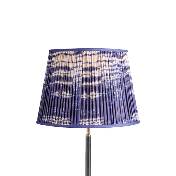 16 inch straight empire reversible gimbal shade in denim tie dyed cotton
