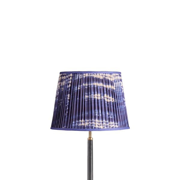 12 inch straight empire reversible gimbal shade in denim tie dyed cotton