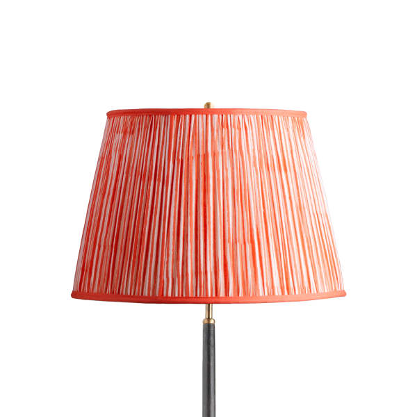 18 inch straight empire printed cotton shade in coral chalk stripes