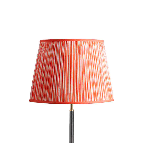 16 inch straight empire reversible gimbal printed cotton shade in coral chalk stripes