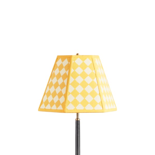14 inch Milford check hexagon shade in cornsilk