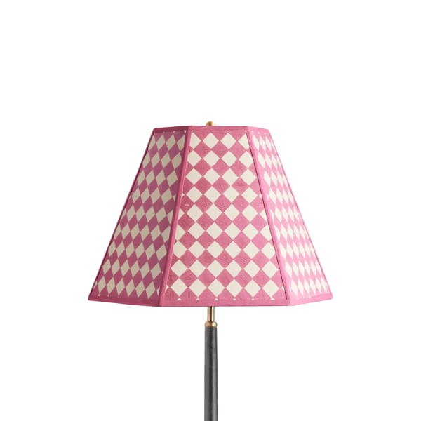 16 inch Milford check hexagon shade in raspberry