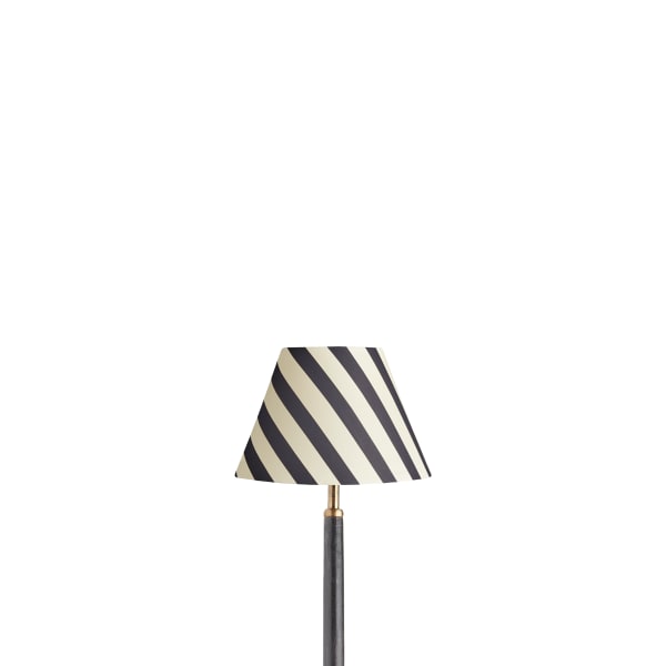 8 inch empire shade for cordless lamps in jet stripes hand painted card