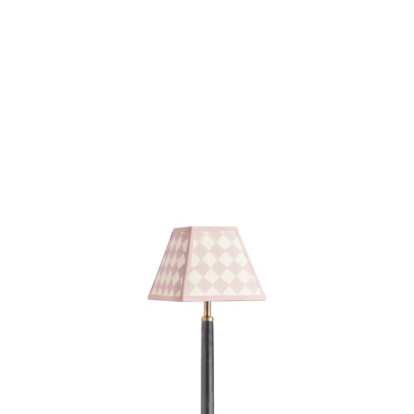 6 inch Milford check square shade for cordless lamps in petal