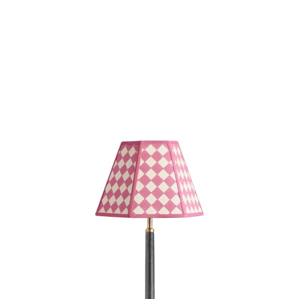 10 inch Milford check hexagon shade in raspberry