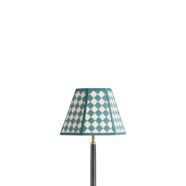 10 inch Milford check hexagon shade in seafoam