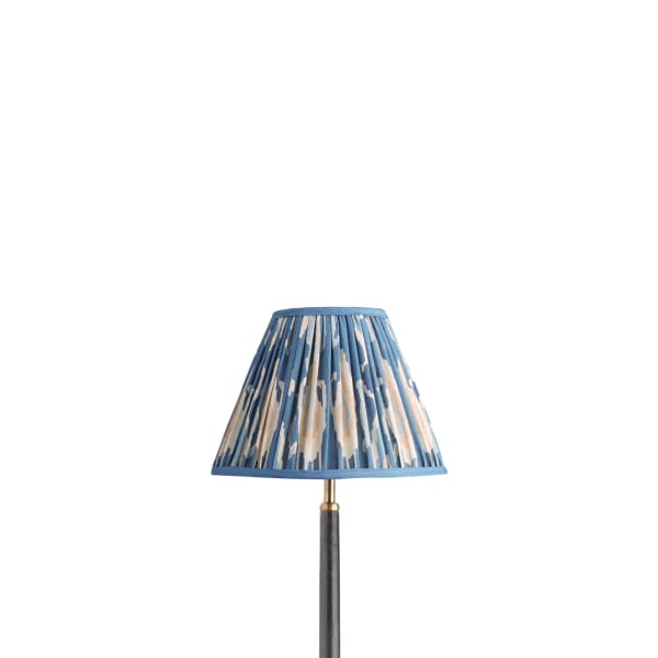 10 inch empire shade for cordless lamps in denim Bokhara gathered linen by GP & J Baker